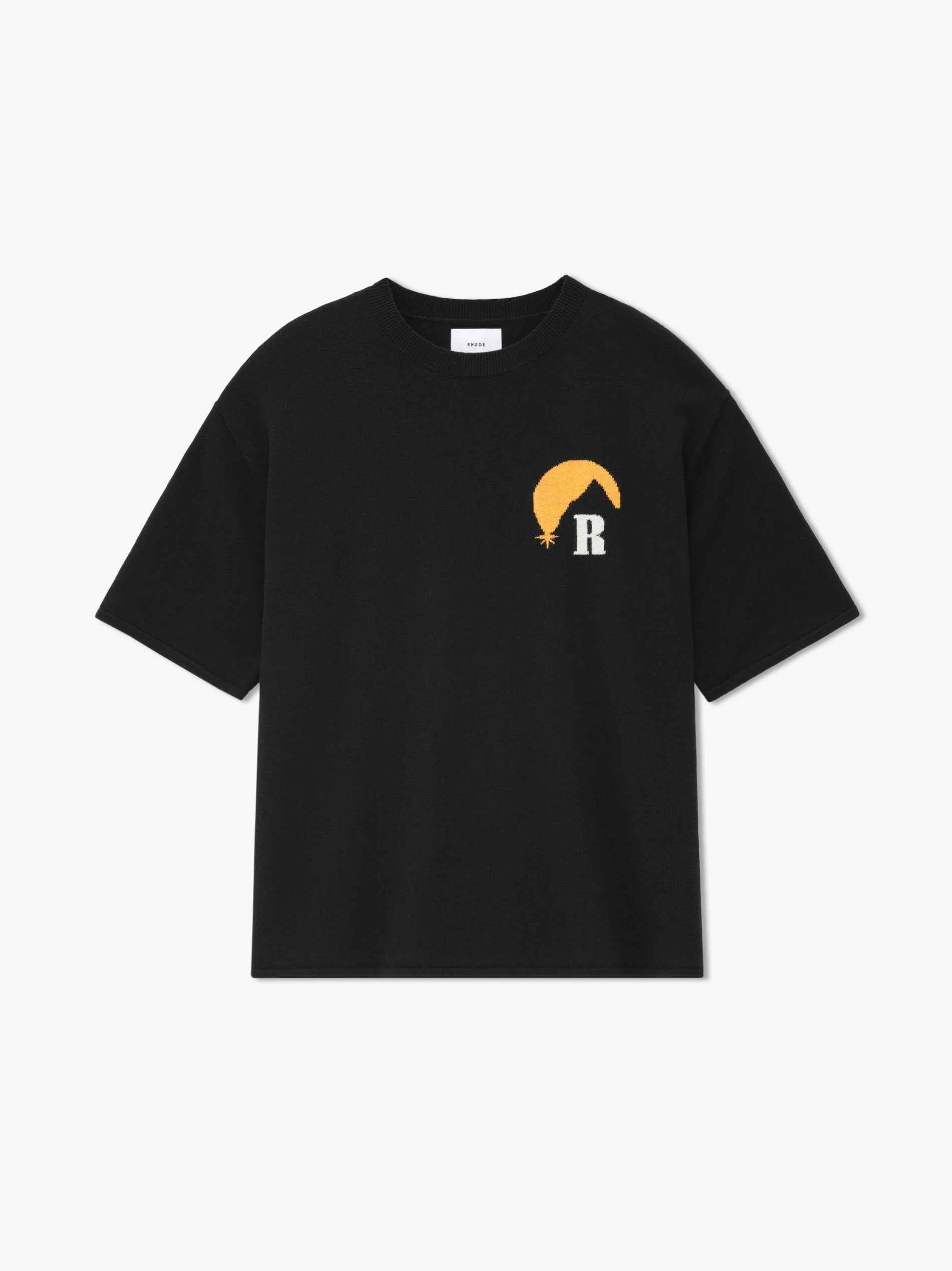 RHUDE MEN'S BLACK CASHMERE BLEND KNIT TEE