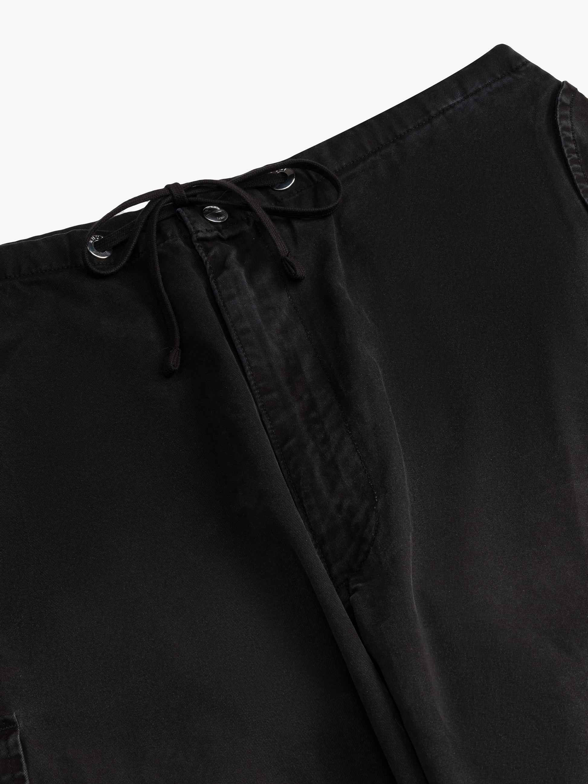 RHUDE WOMEN'S BLACK PARACHUTE TROUSERS WITH POCKETS