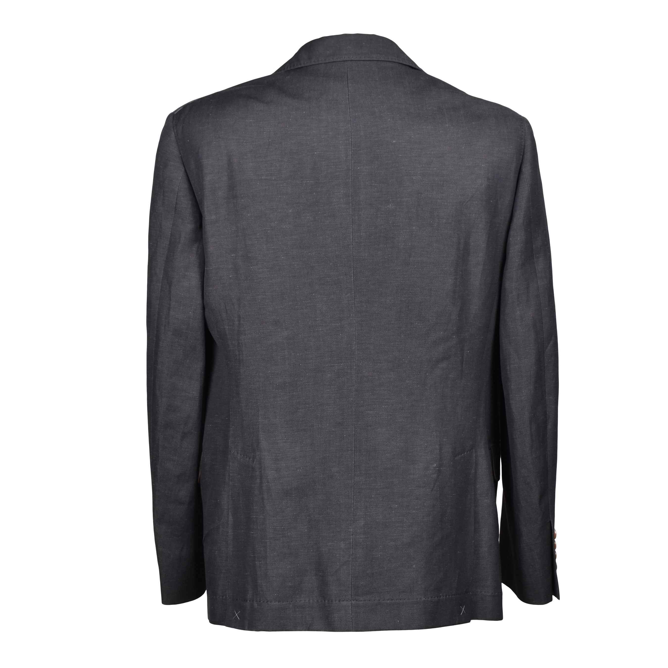 BRUNELLO CUCINELLI MEN'S GRAY WOOL LINEN BLEND SUIT