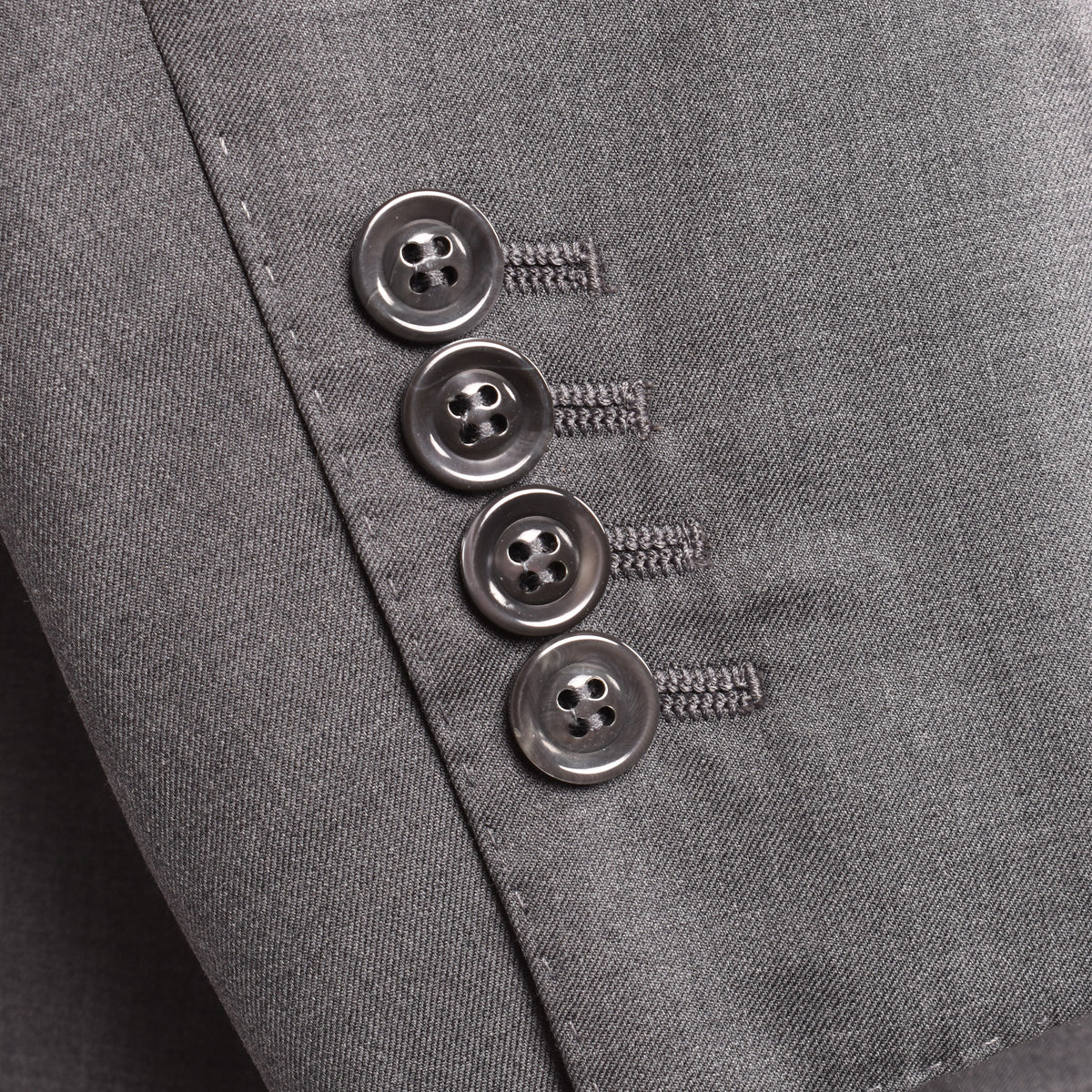 BRUNELLO CUCINELLI MEN'S GRAY WOOL SILK TUXEDO BLAZER