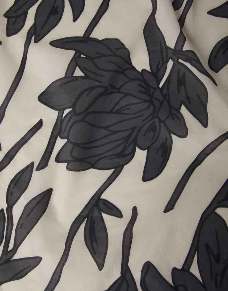 BRUNELLO CUCINELLI WOMEN'S BEIGE FLORAL COTTON NECK WRAP
