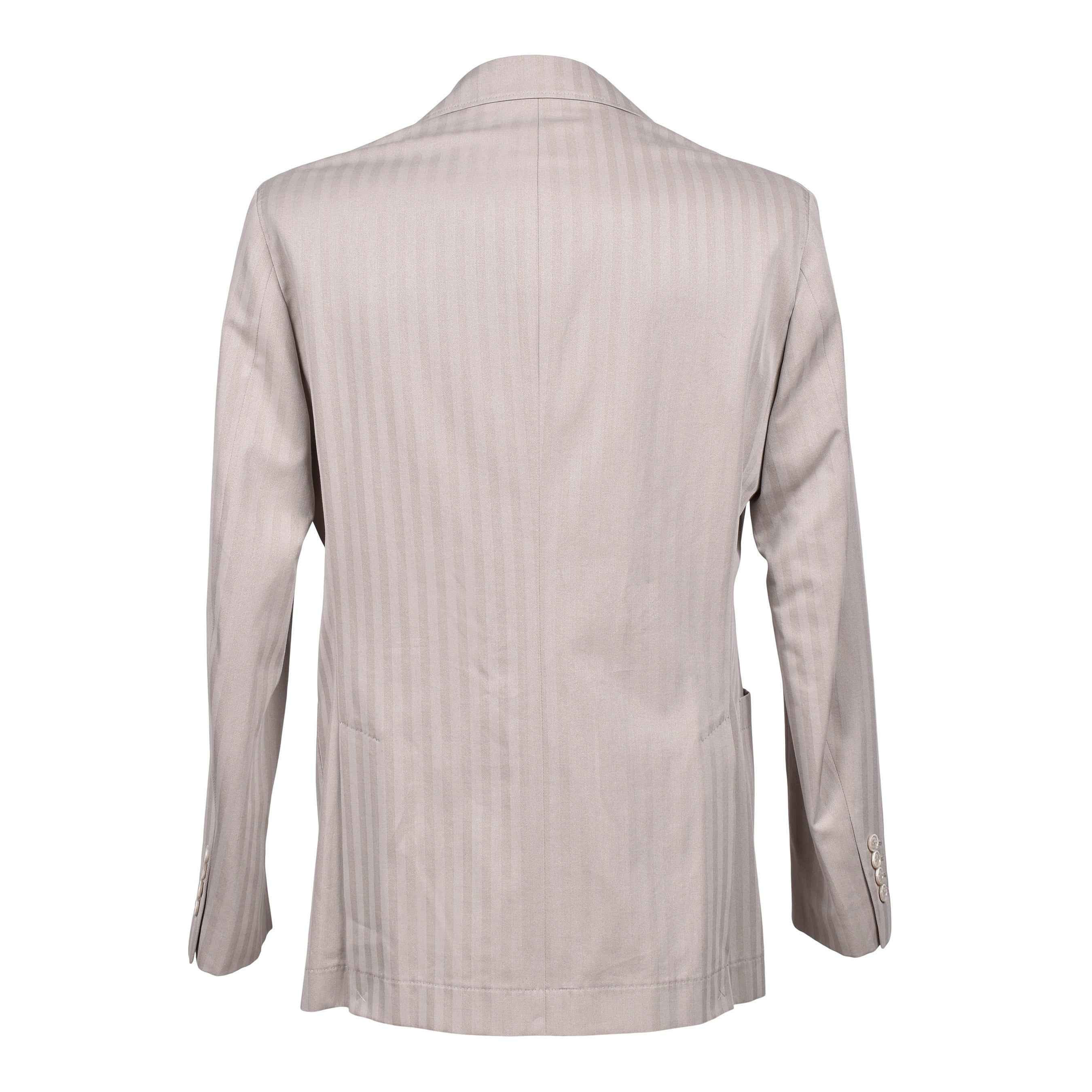 BRUNELLO CUCINELLI MEN'S TAUPE DOUBLE-BREASTED SUIT JACKET