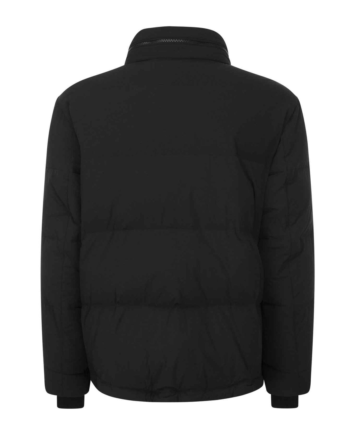 BRUNELLO CUCINELLI MEN'S BLACK QUILTED ZIP FRONT JACKET