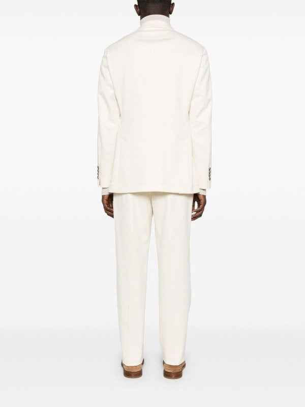 BRUNELLO CUCINELLI MEN'S CREAM TAILORED SUIT WITH NOTCH LAPEL