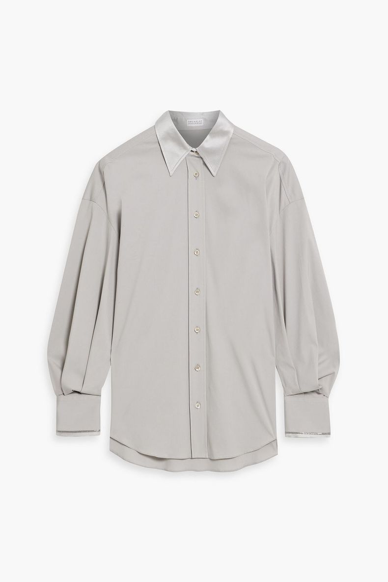 BRUNELLO CUCINELLI WOMEN'S LIGHT GREY RELAXED SHIRT