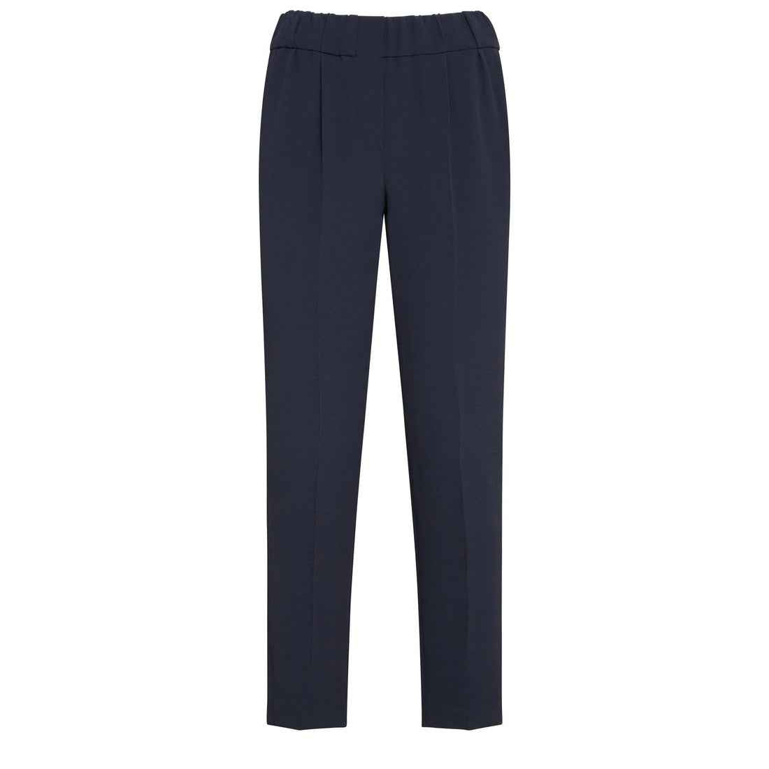 BRUNELLO CUCINELLI WOMEN'S NAVY TAILORED TROUSERS WITH PLEATS