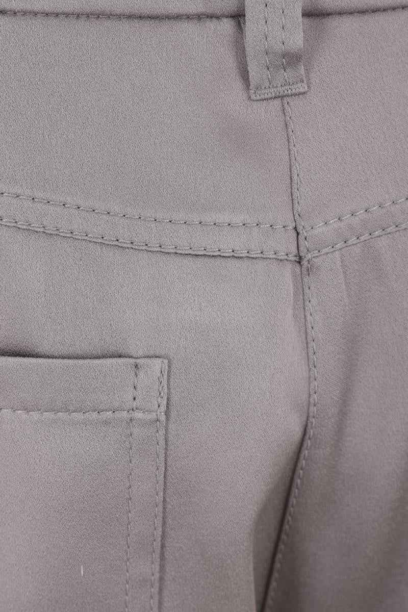 BRUNELLO CUCINELLI WOMEN'S IRON WIDE-LEG TAILORED TROUSERS
