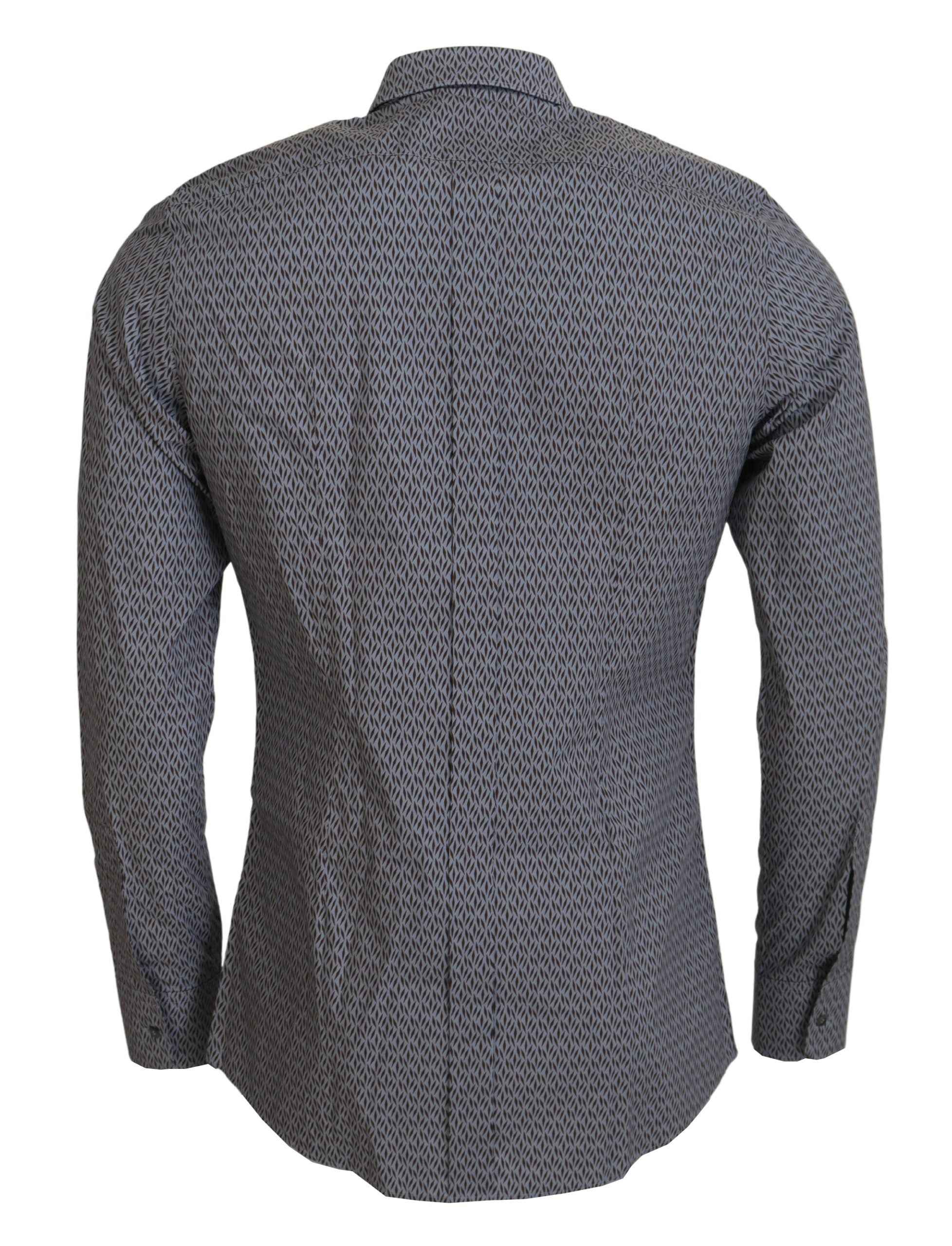 Dolce & Gabbana Gray Brown GOLD Slim Fit Dress Formal Shirt