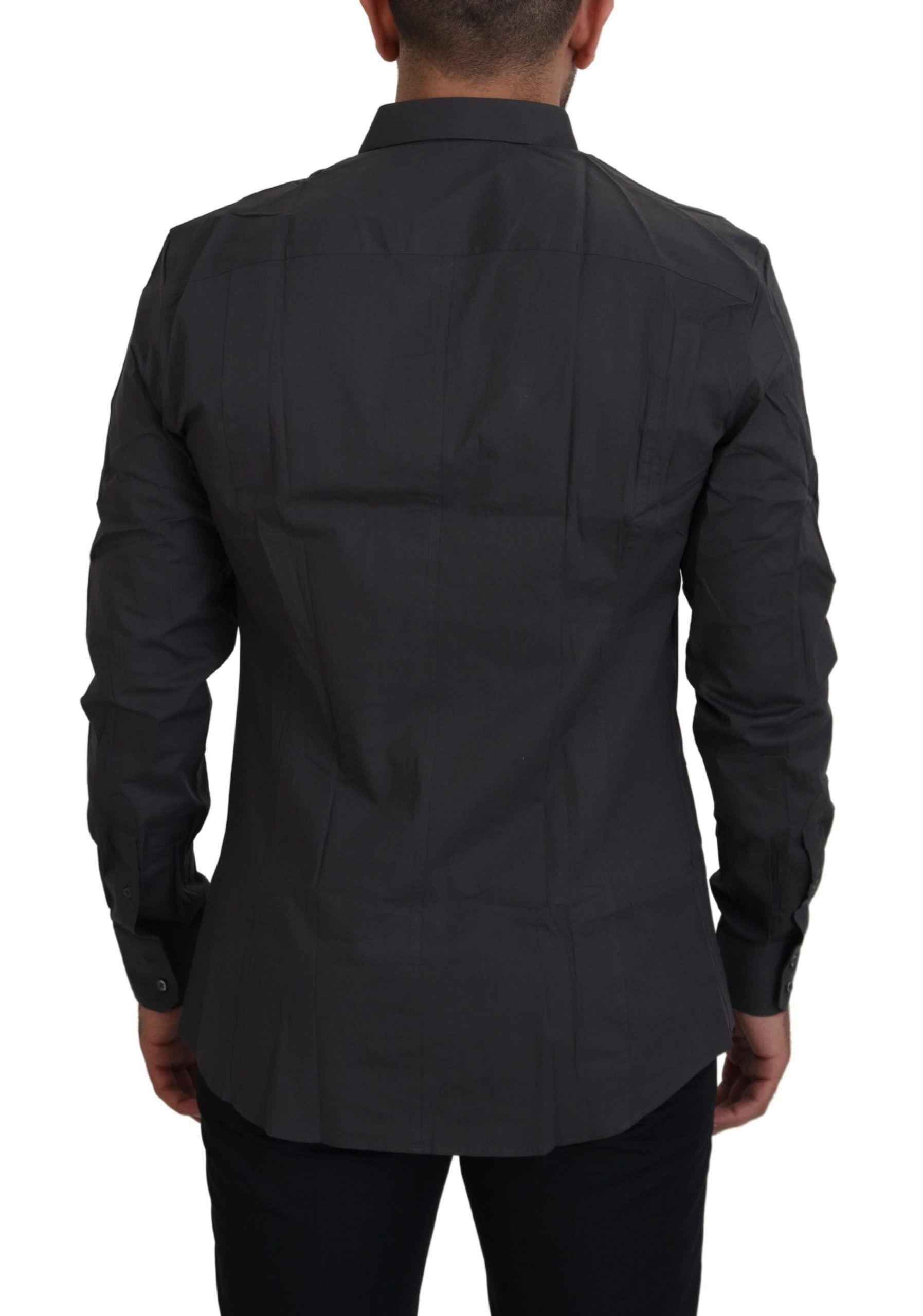 Dolce & Gabbana Gray SICILIA Slim Fit Stretch Dress Shirt