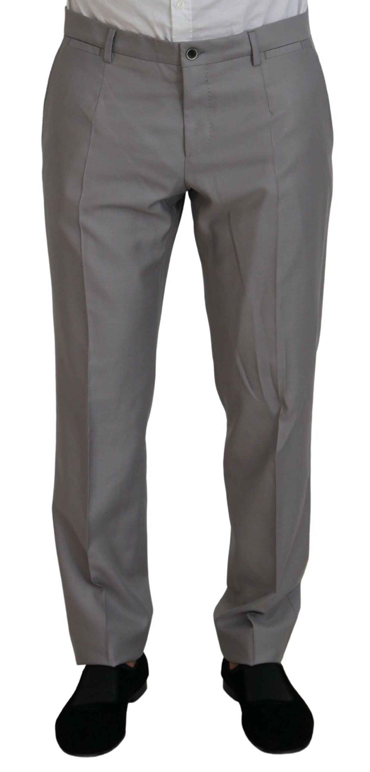 Dolce & Gabbana Silver Wool Silk 3 Piece Slim Fit Suit
