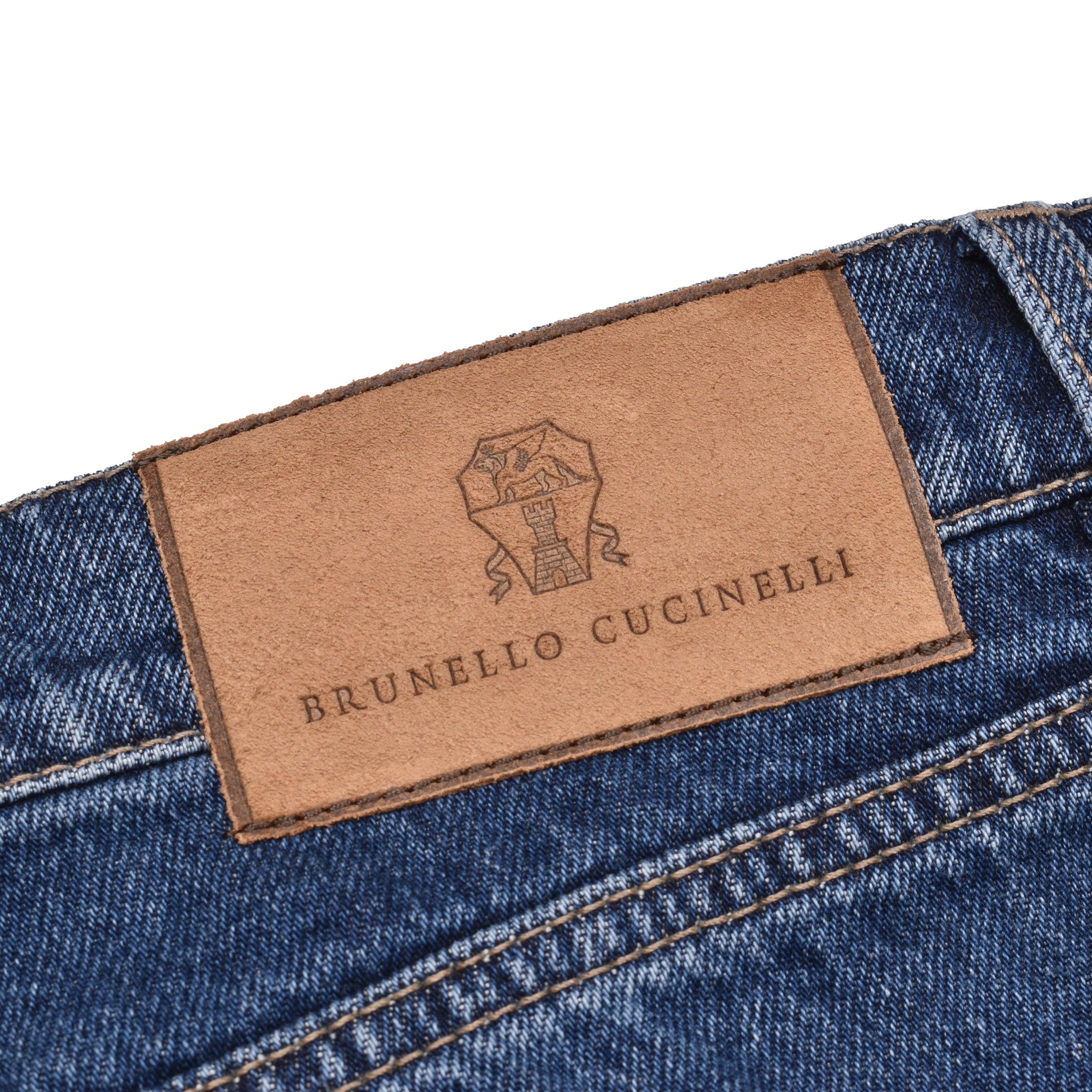 BRUNELLO CUCINELLI MEN'S MEDIUM BLUE DENIM JEANS