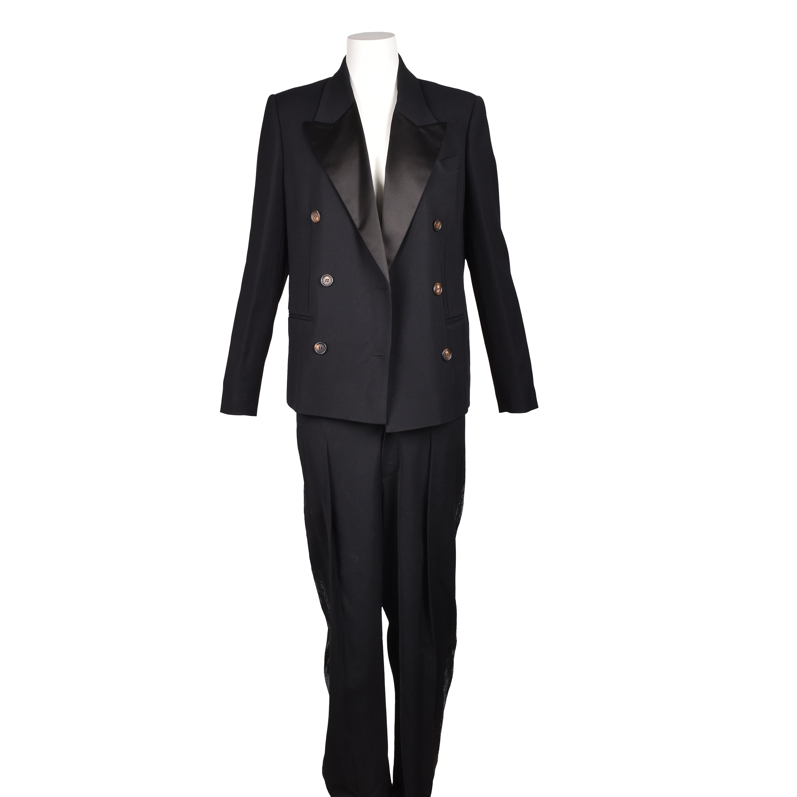 BRUNELLO CUCINELLI WOMEN'S BLACK VIRGIN WOOL BLEND SUIT