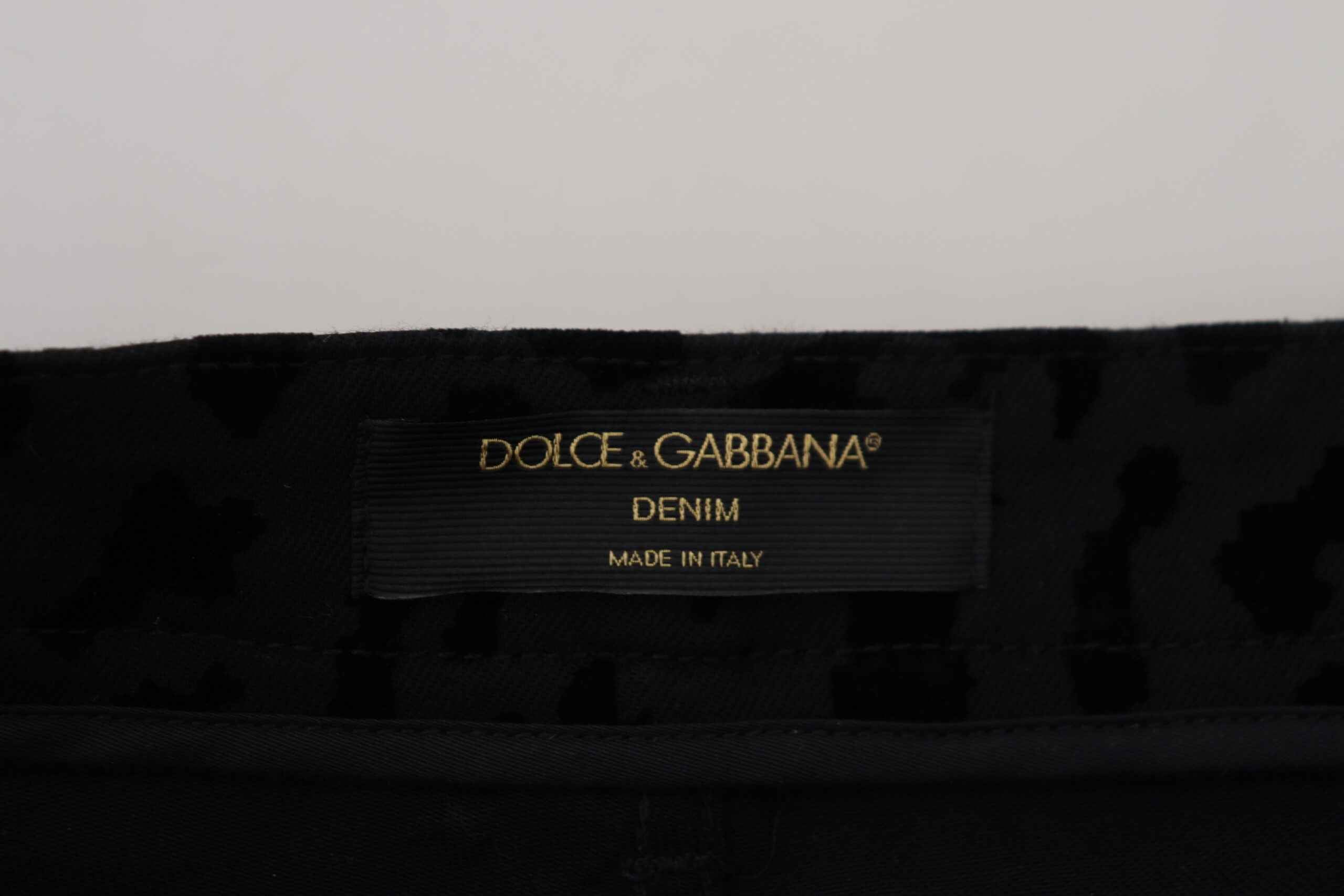 Dolce & Gabbana Black Denim Cotton Stretch Hot Pants Shorts