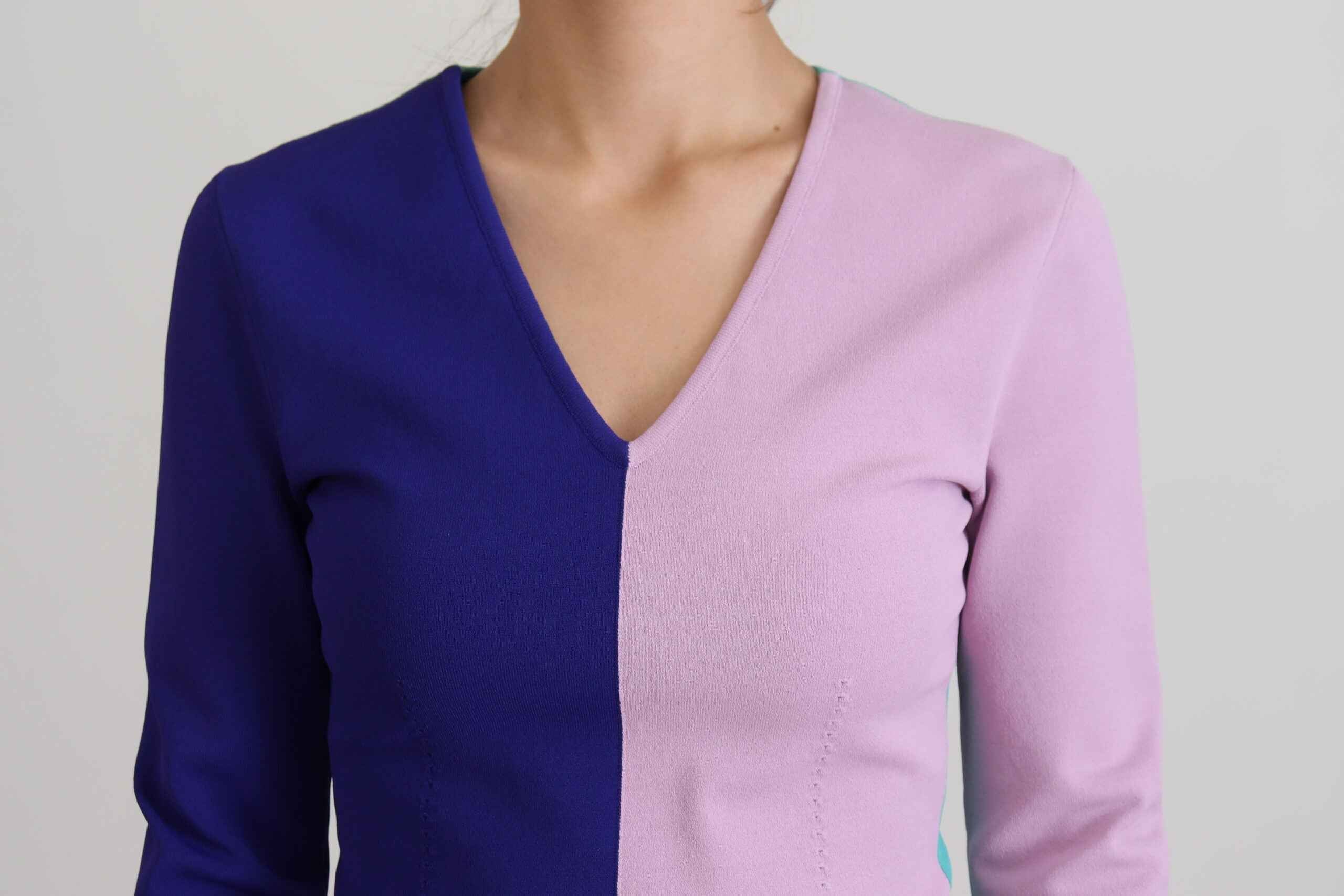 Dolce & Gabbana Multicolor V-neck Viscose Long Sleeves Sweater