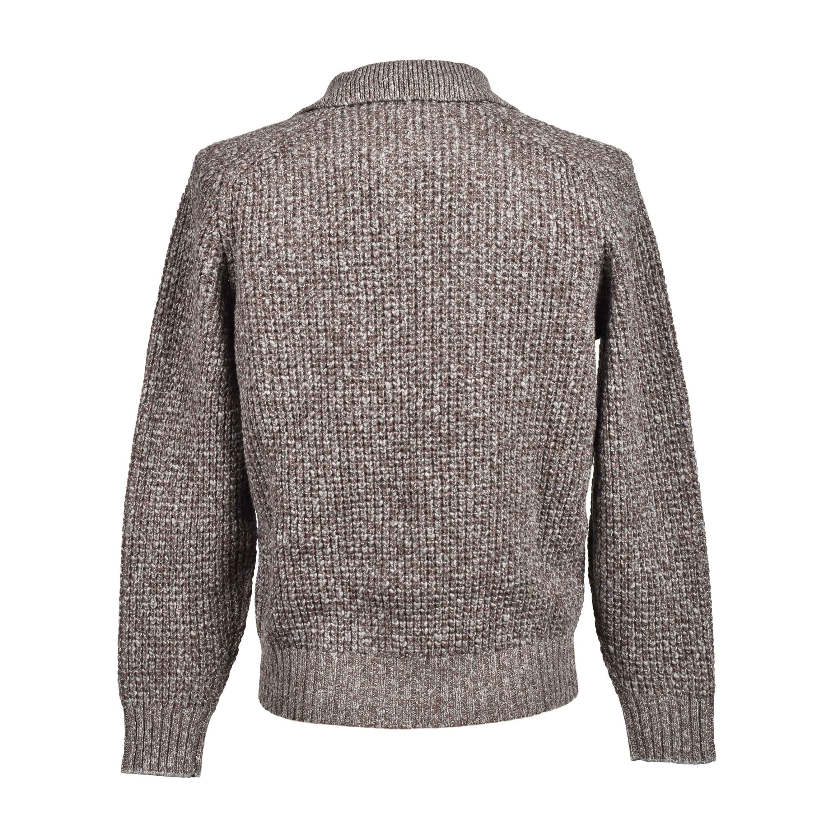 BRUNELLO CUCINELLI MEN'S BROWN CASHMERE WOOL KNIT SWEATER