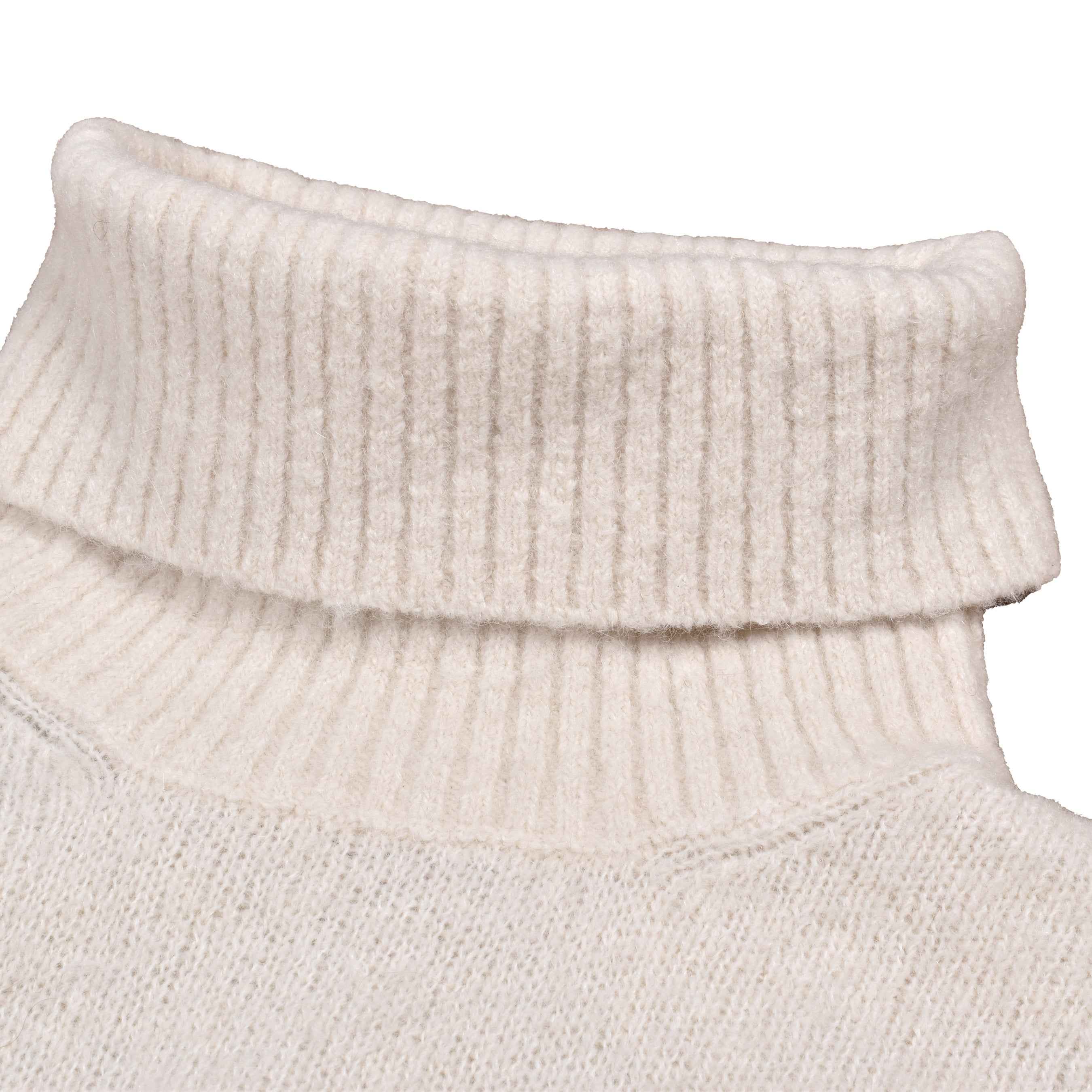 BRUNELLO CUCINELLI MEN'S OFF WHITE WOOL BLEND TURTLENECK SWEATER