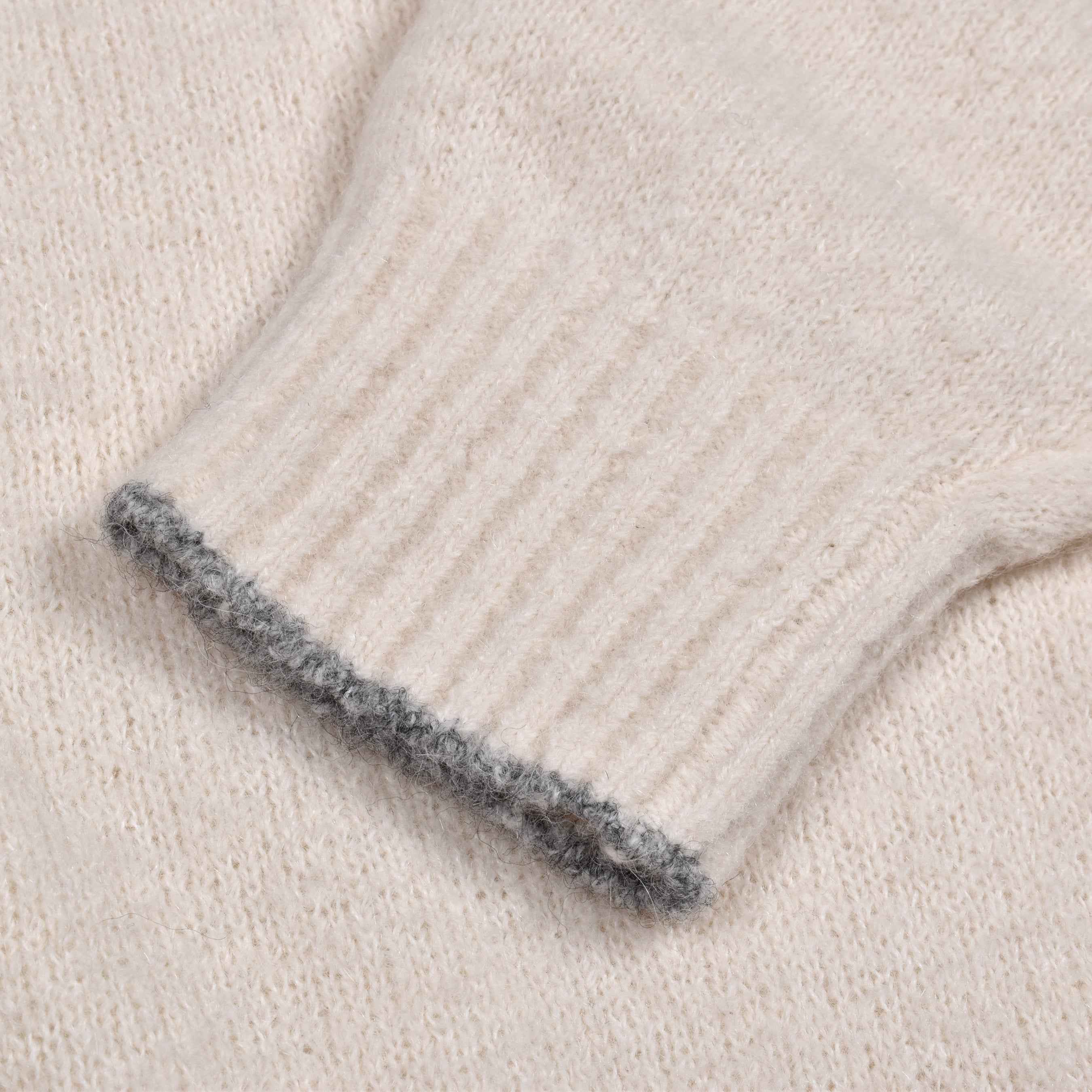 BRUNELLO CUCINELLI MEN'S OFF WHITE WOOL BLEND TURTLENECK SWEATER