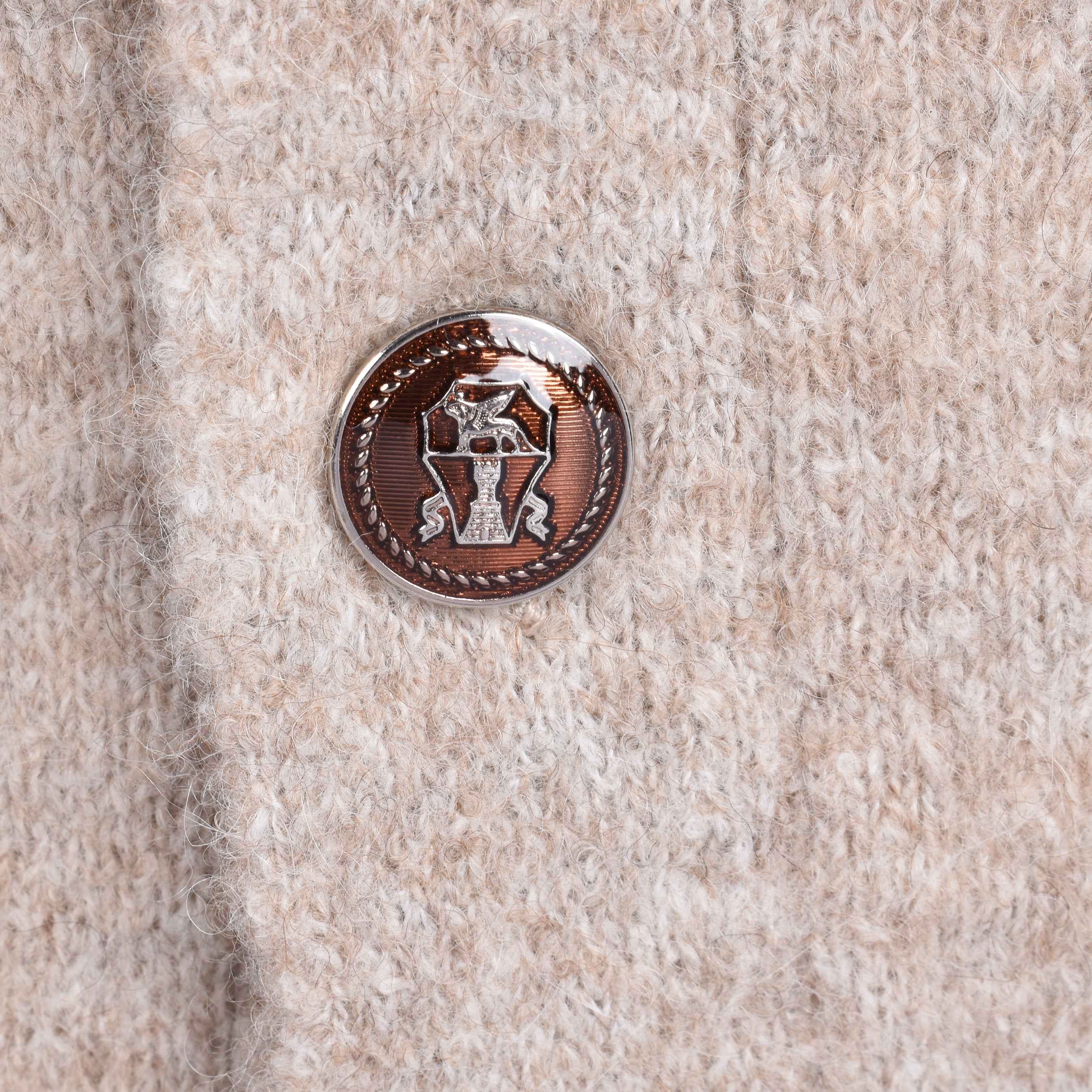 BRUNELLO CUCINELLI MEN'S SAND WOOL BLEND CARDIGAN SWEATER