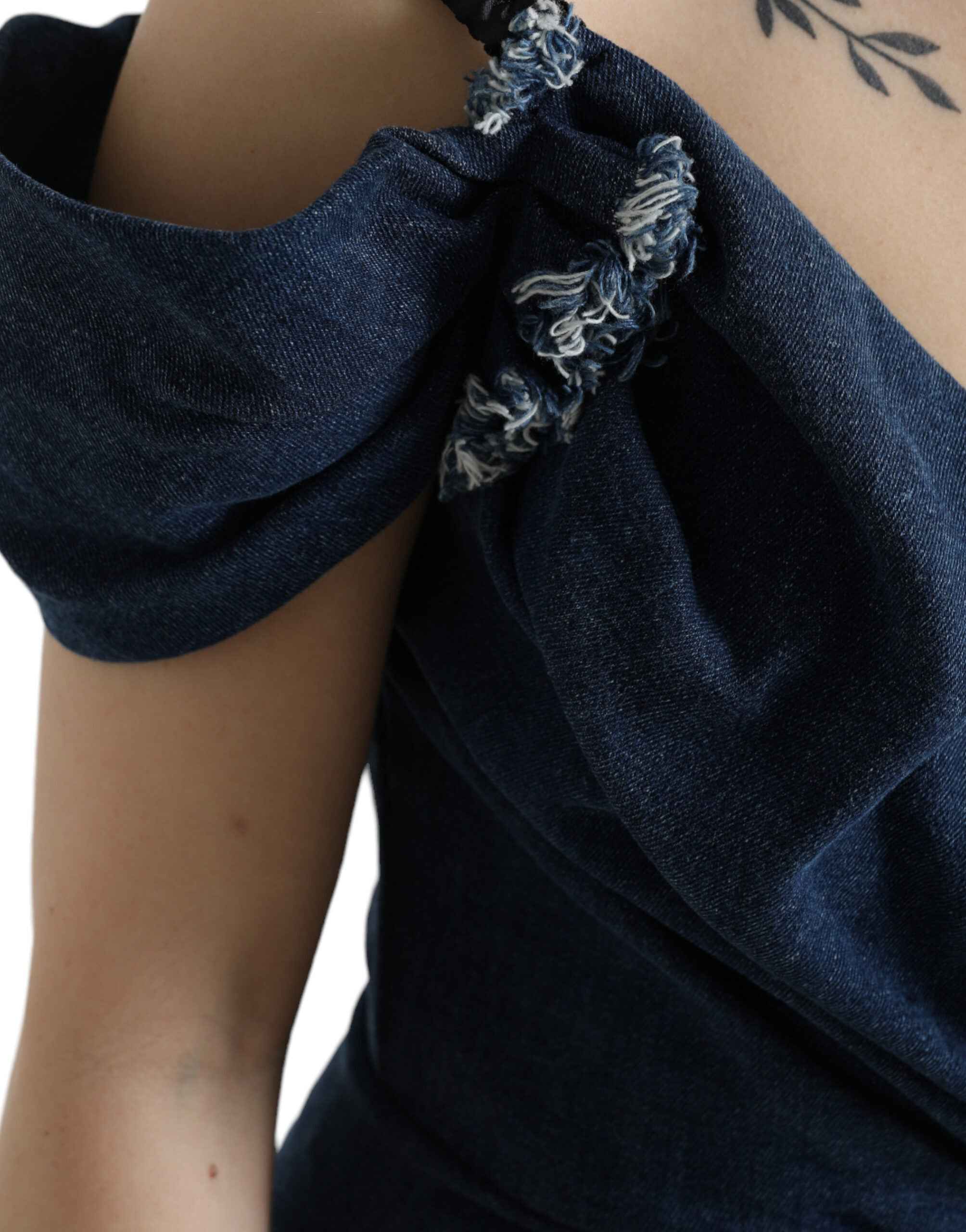 Dolce & Gabbana Blue Patchwork Two Tone Denim Mini Dress