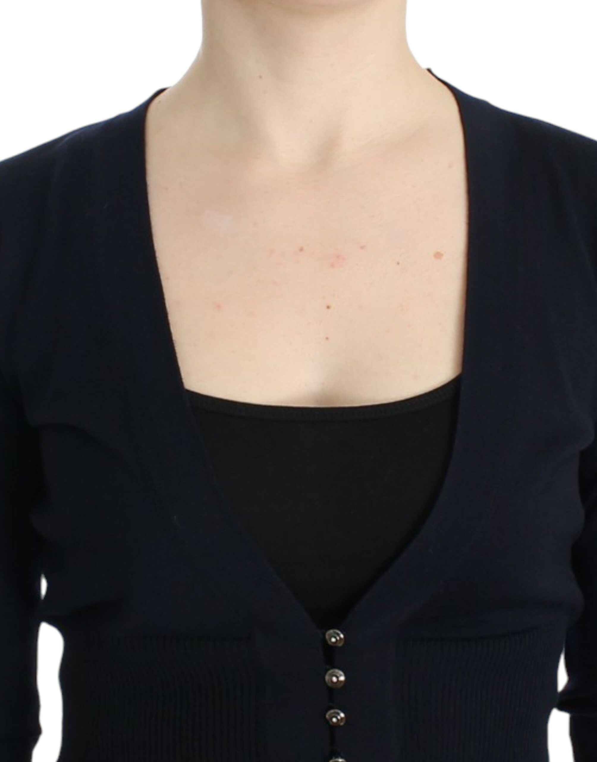 Cavalli Black cropped wool cardigan