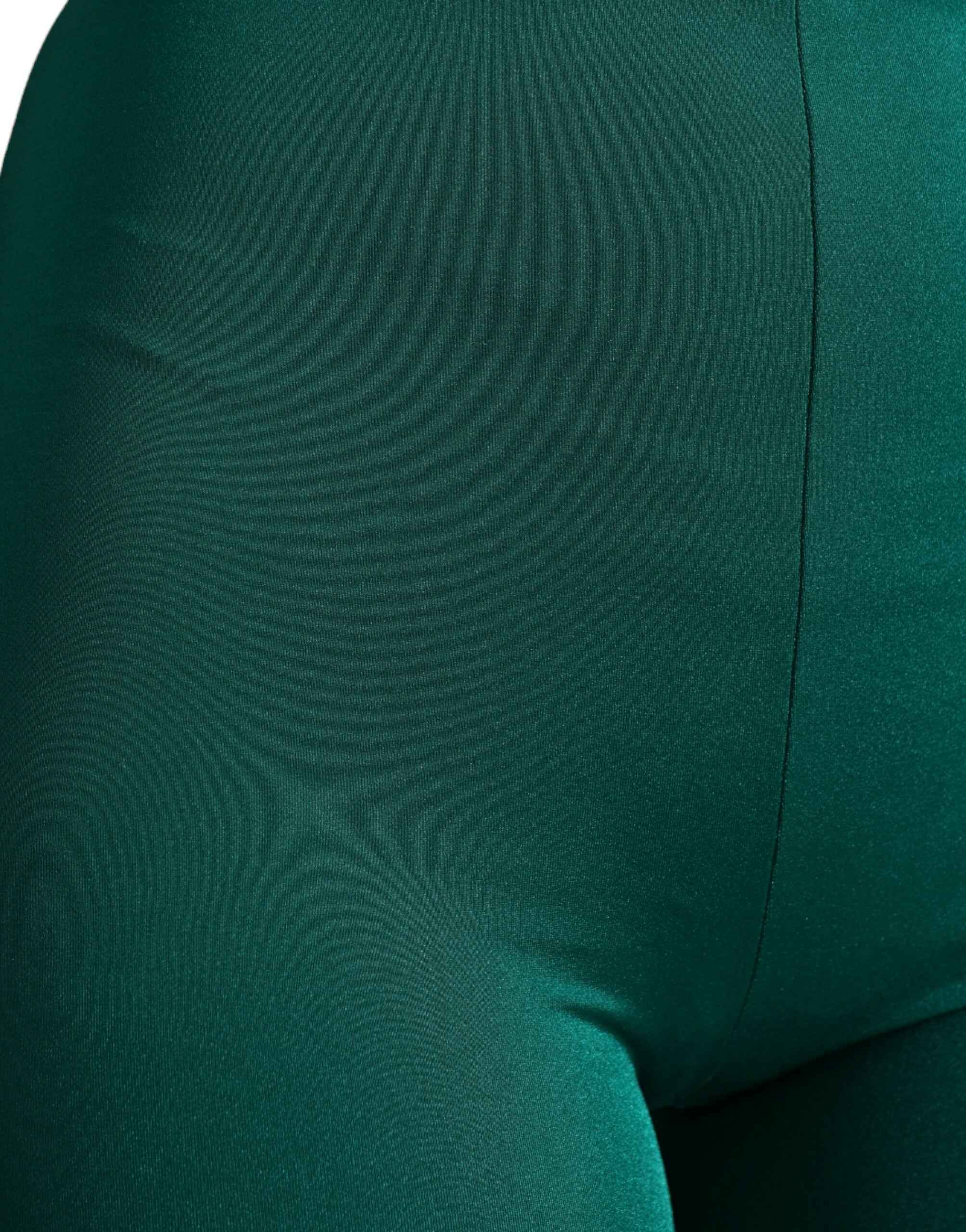 Dolce & Gabbana Green Nylon Stretch Slim Leggings Pants