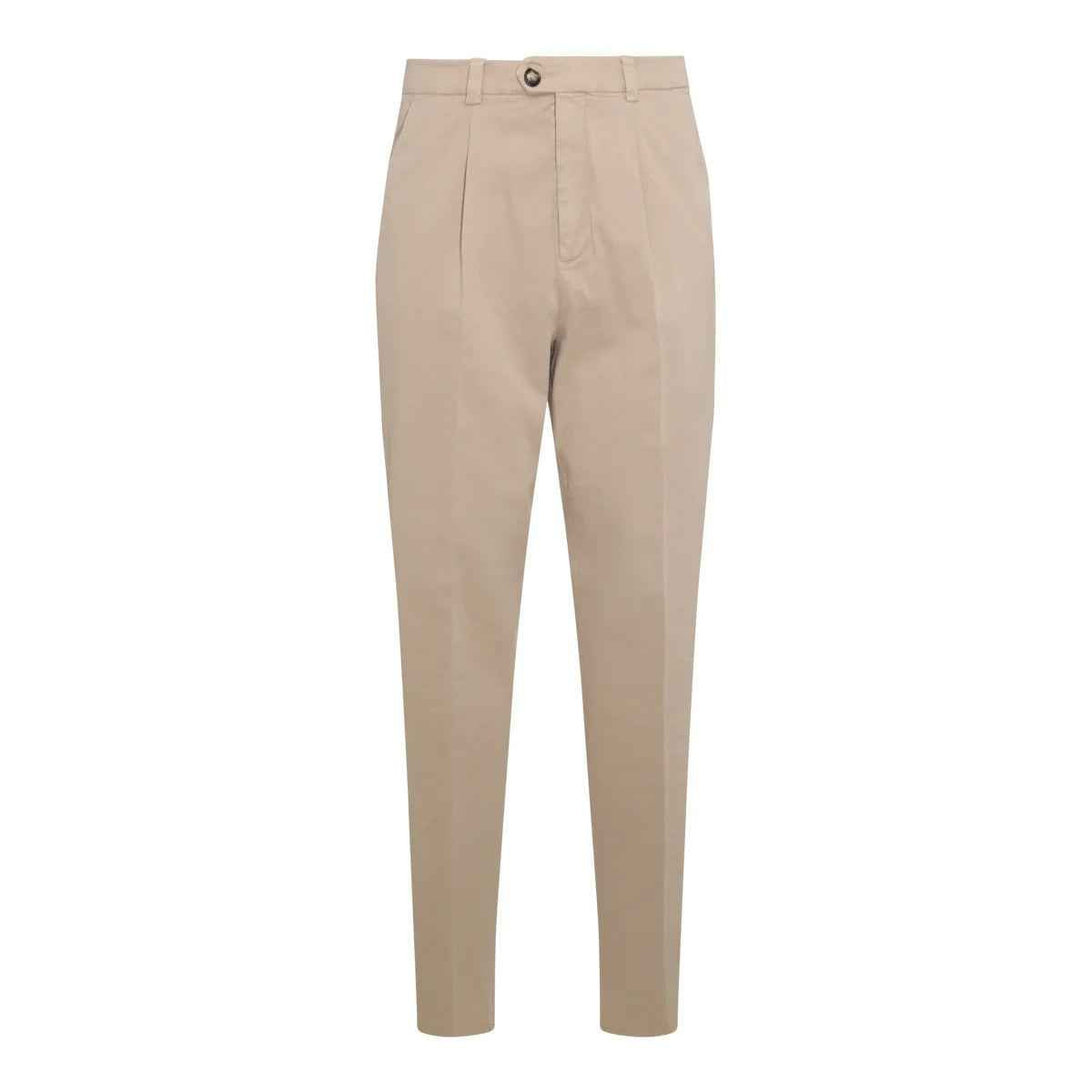 BRUNELLO CUCINELLI MEN'S LIGHT CAMEL CASHMERE BLEND TROUSERS