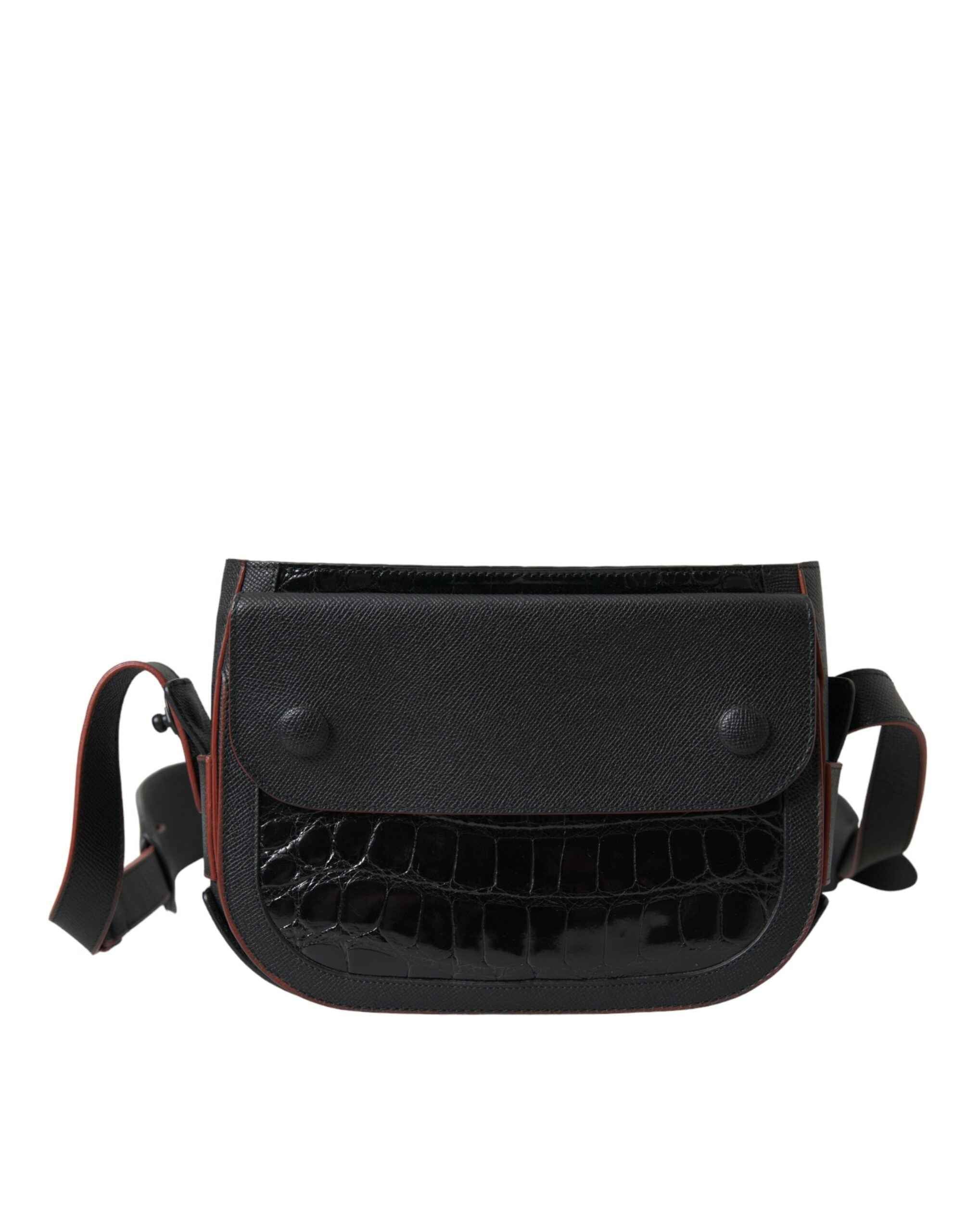 Balenciaga Black Exotic Leather Shoulder Crossbody Camera Bag