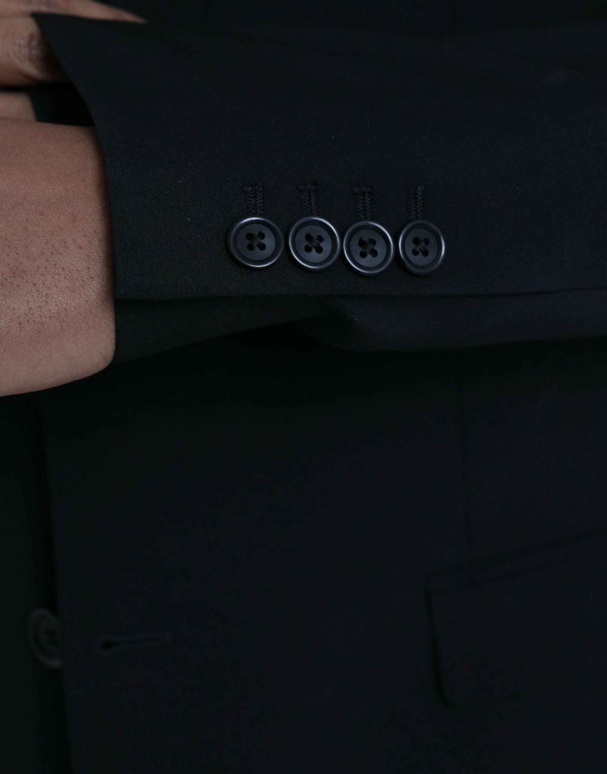 Dolce & Gabbana Black Polyester STAFF Formal 3 Piece Suit