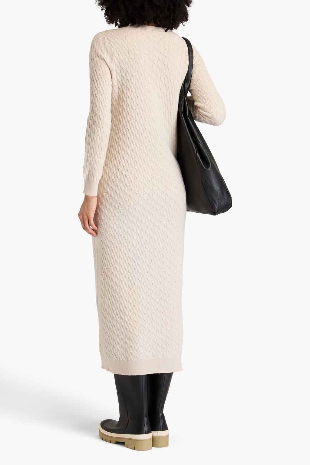 BRUNELLO CUCINELLI WOMEN'S BEIGE WOOL SILK KNIT DRESS