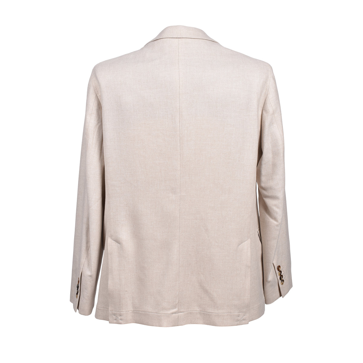 BRUNELLO CUCINELLI MEN'S SAND WOOL SILK DECONSTRUCTED BLAZER