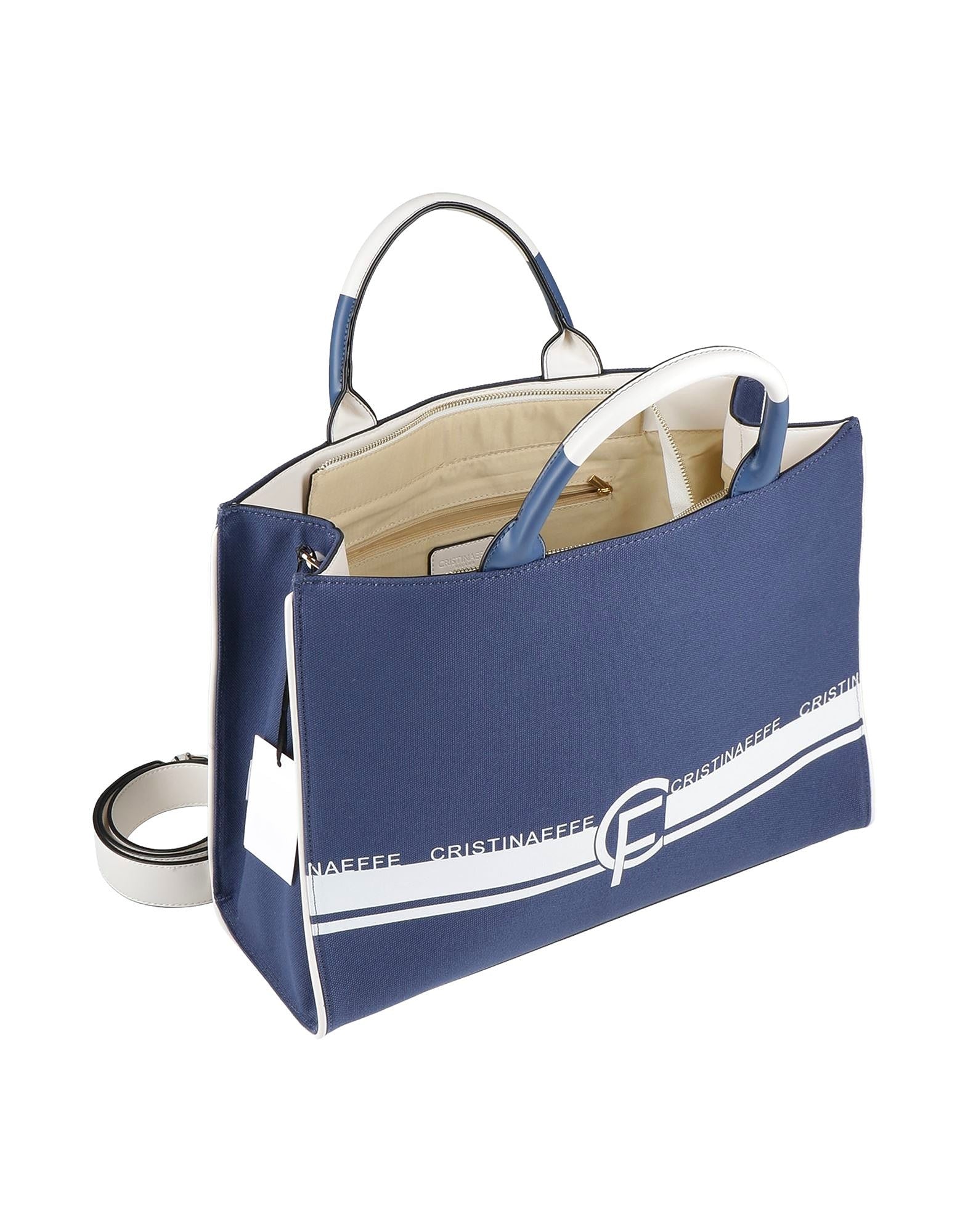 Cristinaeffe Logo Canvas Tote Bag in Navy