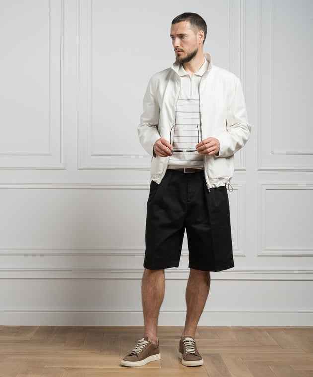 BRUNELLO CUCINELLI MEN'S BLACK TAILORED SHORTS