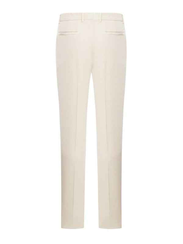 BRUNELLO CUCINELLI MEN'S CREAM TAILORED TROUSERS