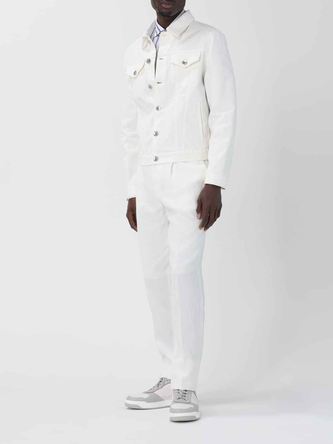 BRUNELLO CUCINELLI MEN'S SNOW WHITE TAILORED JACKET