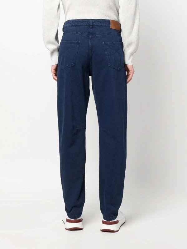 BRUNELLO CUCINELLI MEN'S BLUE TAILORED TROUSERS