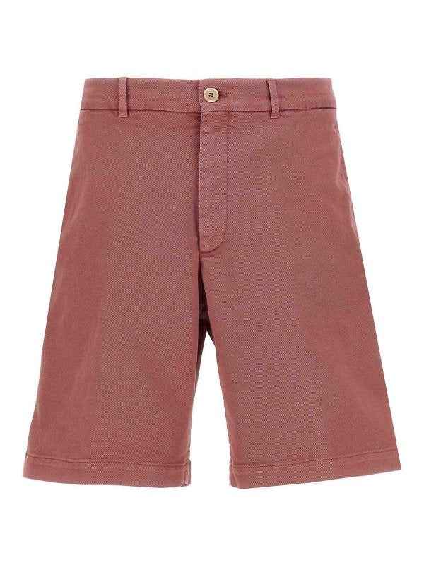 BRUNELLO CUCINELLI MEN'S RASPBERRY TAILORED SHORTS