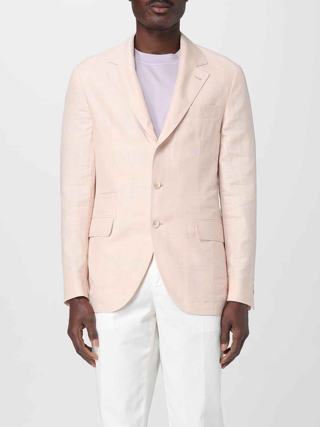 BRUNELLO CUCINELLI MEN'S CHERRY BLOSSOM WOOL LINEN BLAZER