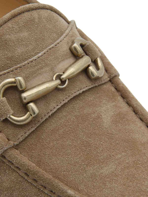 BRUNELLO CUCINELLI MEN'S NOISETTE SUEDE LOAFERS WITH BUCKLE