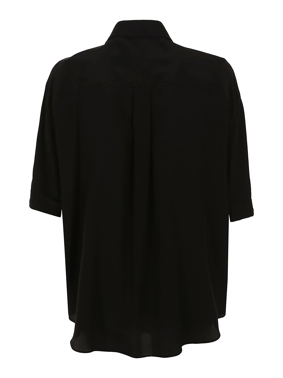BRUNELLO CUCINELLI WOMEN'S BLACK SILK RELAXED SHIRT