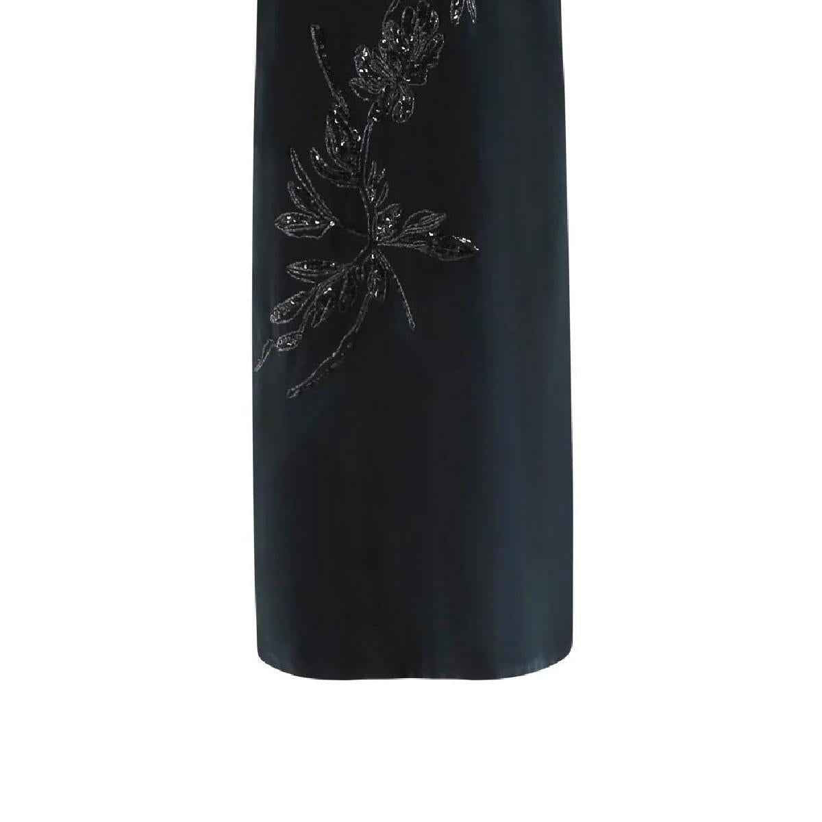 BRUNELLO CUCINELLI WOMEN'S BLACK EMBROIDERED STRAIGHT DRESS