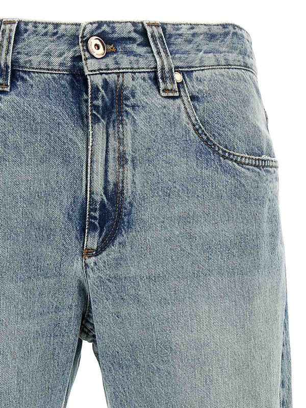 BRUNELLO CUCINELLI WOMEN'S LIGHT BLUE STRAIGHT TROUSERS