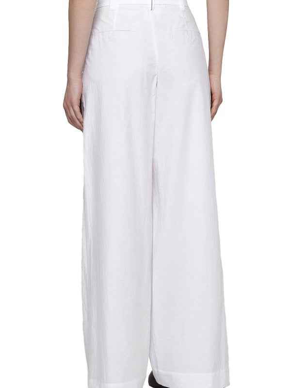 BRUNELLO CUCINELLI WOMEN'S NATURALE WIDE LEG COTTON TROUSERS
