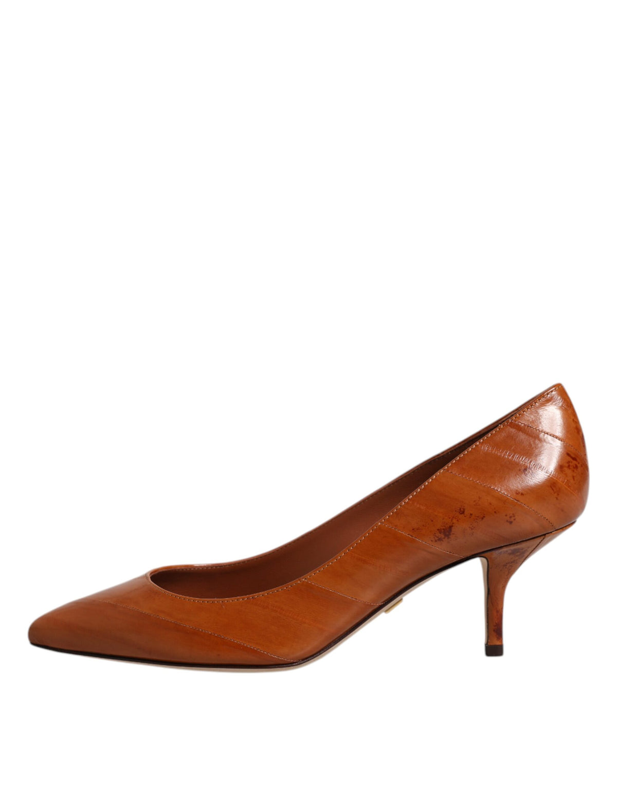 Dolce & Gabbana Brown Leather Kitten Heels Pumps Shoes