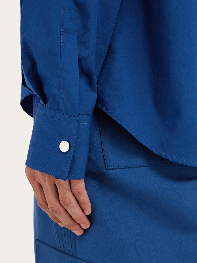 FERRAGAMO MEN'S BLUE BUTTON DOWN SHIRT