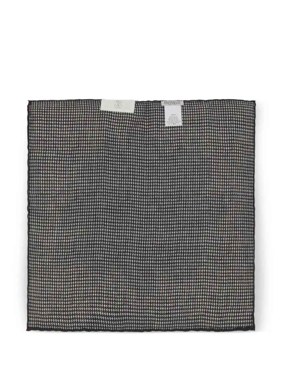 BRUNELLO CUCINELLI MEN'S BLACK SILK PAISLEY POCKET SQUARE