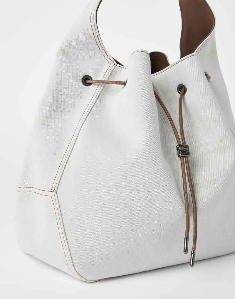 BRUNELLO CUCINELLI WOMEN'S OFF WHITE COTTON LINEN BAG