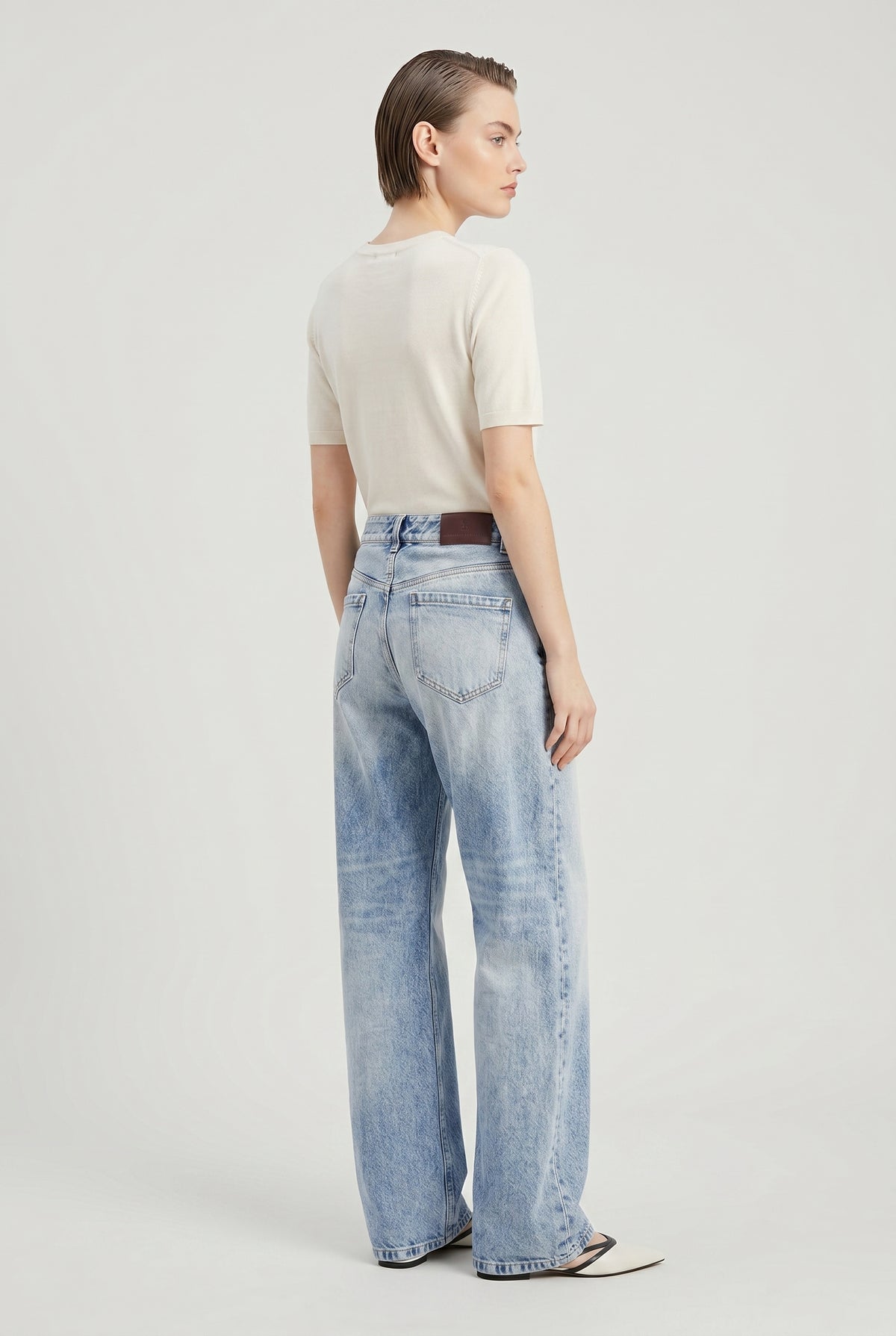 BRUNELLO CUCINELLI WOMEN'S LIGHT BLUE RELAXED TROUSERS