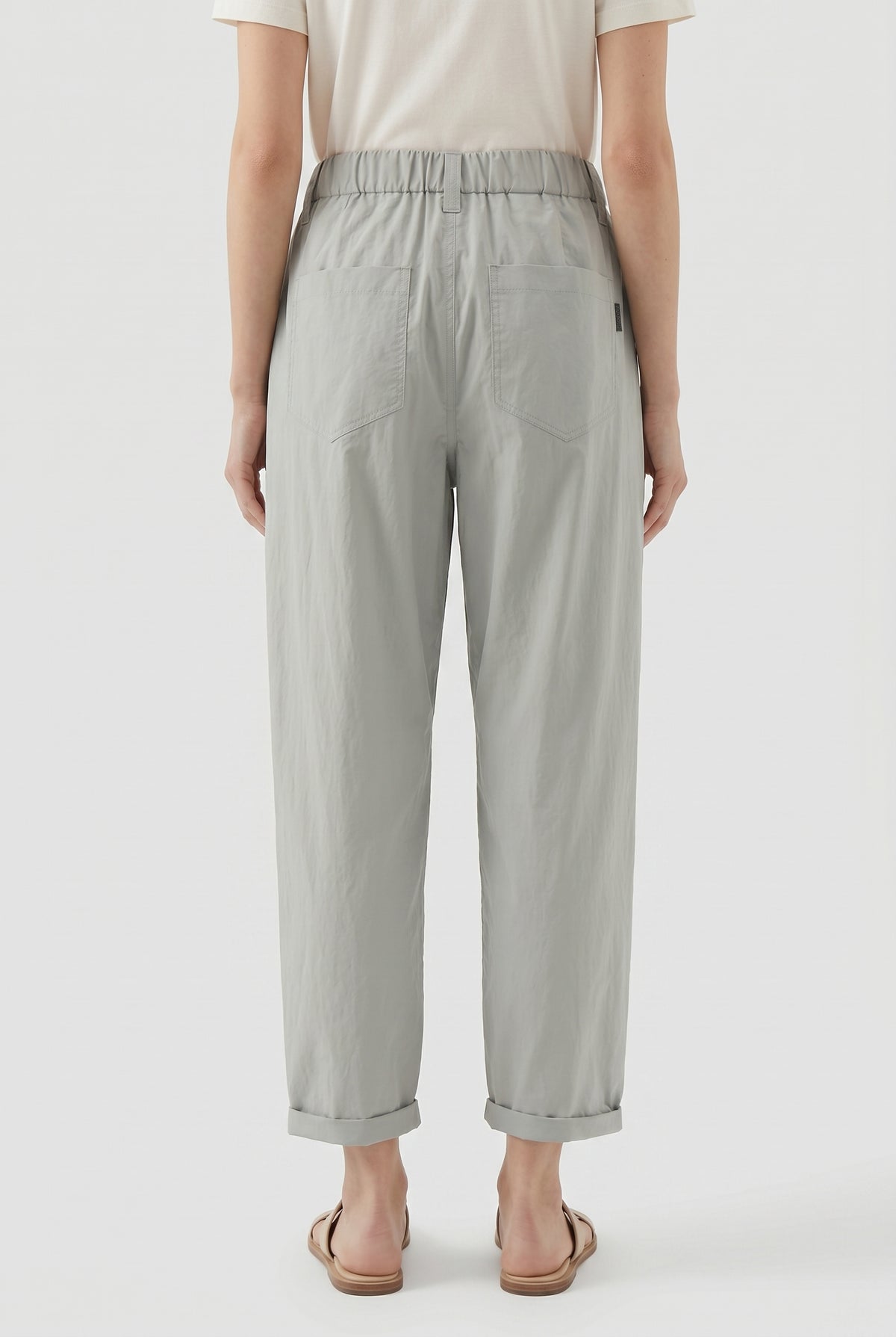 BRUNELLO CUCINELLI WOMEN'S LIGHT GREY RELAXED TROUSERS