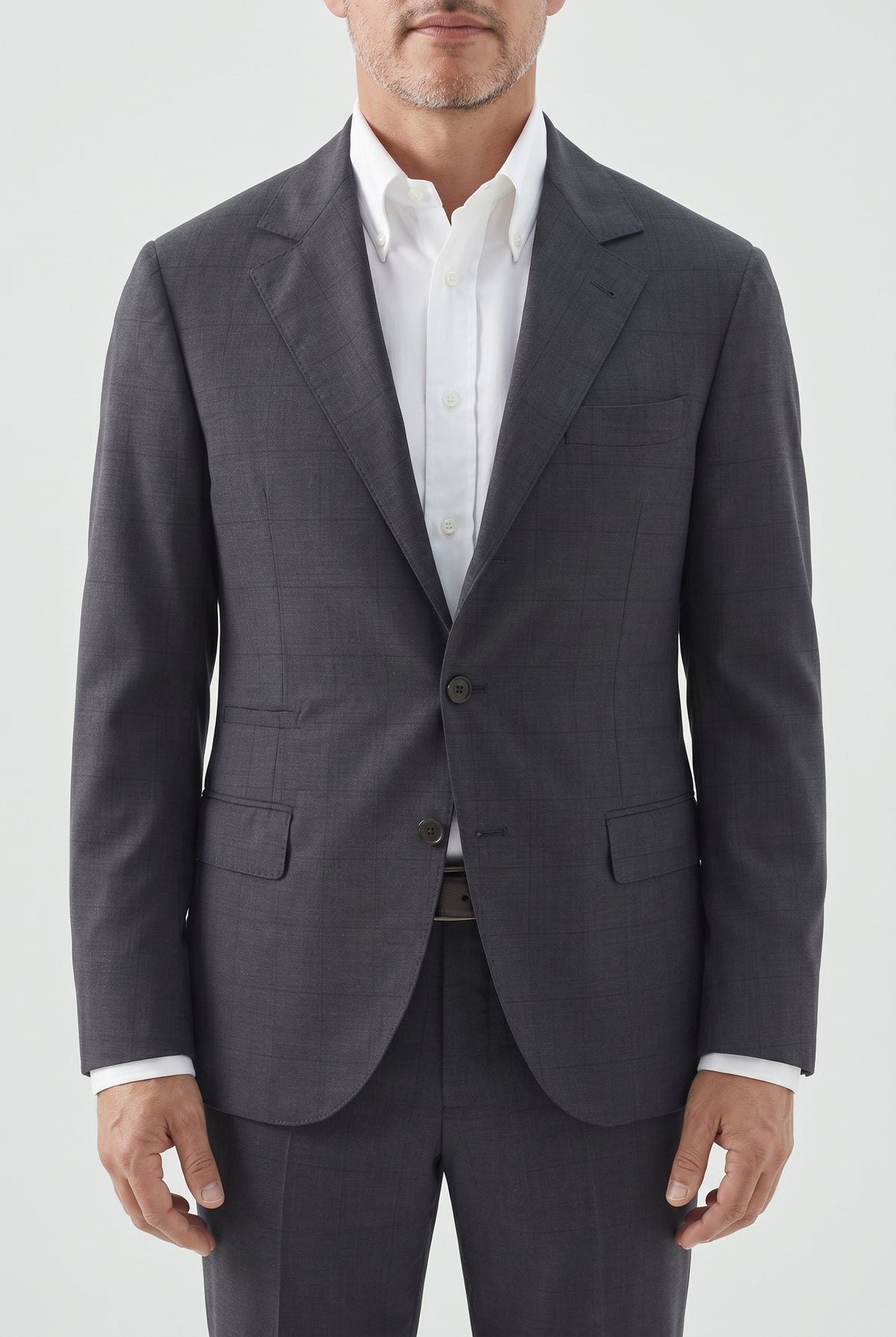 BRUNELLO CUCINELLI MEN'S DARK GREY WOOL BLAZER