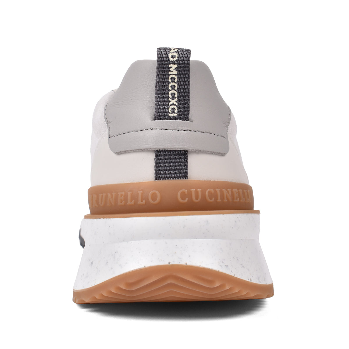 BRUNELLO CUCINELLI MEN'S OFF WHITE LEATHER SNEAKERS